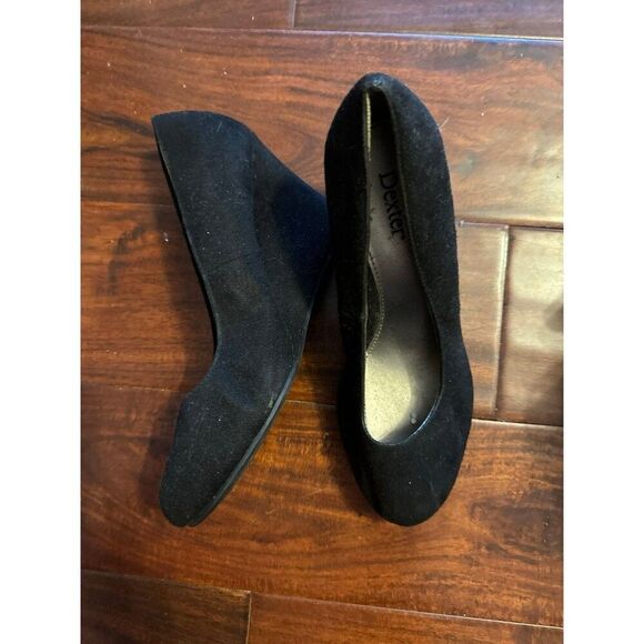 Dexter faux suede black wedges w 6.5 - Picture 2 of 4